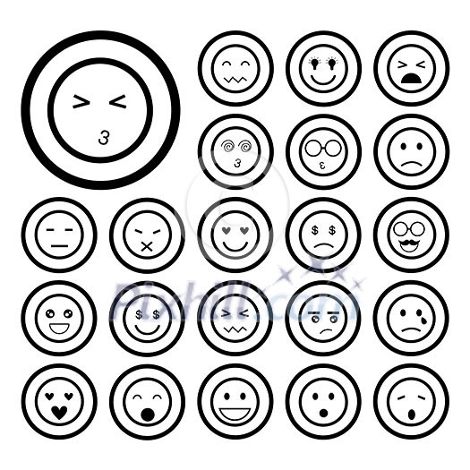 faces emoticon icons cartoon set faces emoticon icons cartoon set