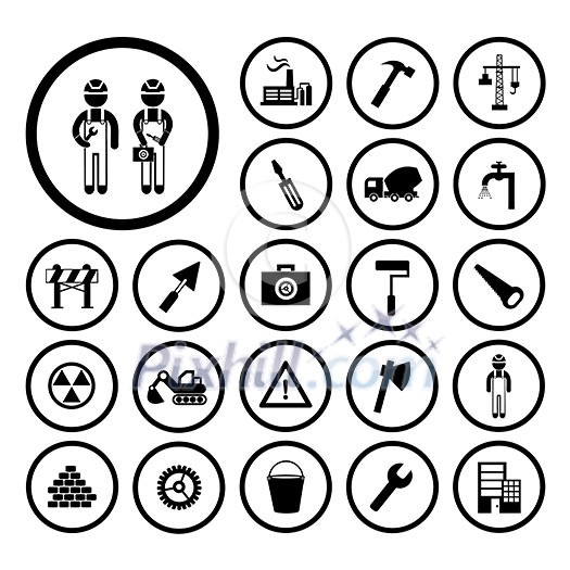 construction team vector icon set construction team vector icon set