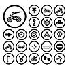 competition motorcycle vector symbol set 
