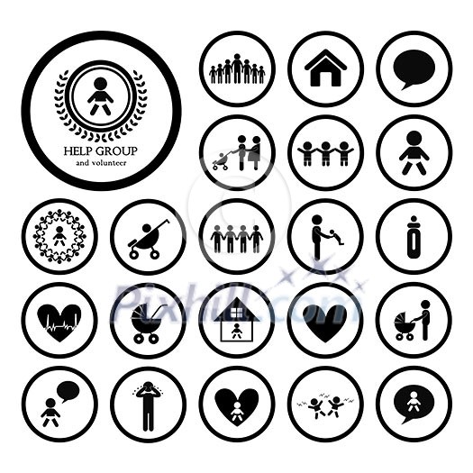 children action welfare stick figure icon children action welfare stick figure icon