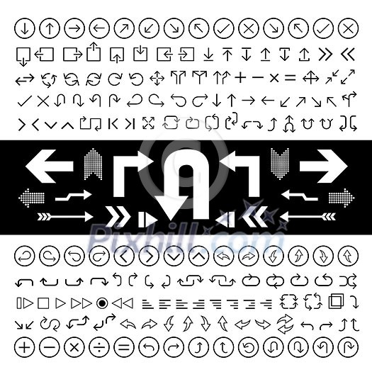 thin line arrow icons set thin line arrow icons set