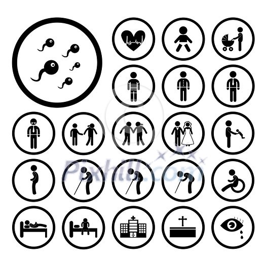 vector basic icon set for human life vector basic icon set for human life