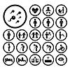 vector basic icon set for human life 