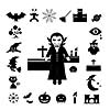 vector halloween icon set on white background 