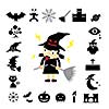 vector halloween icon set on white background 