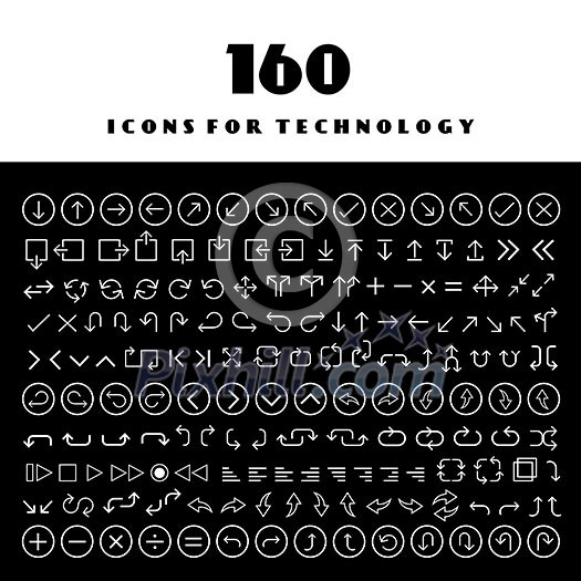 thin line arrow icons set thin line arrow icons set