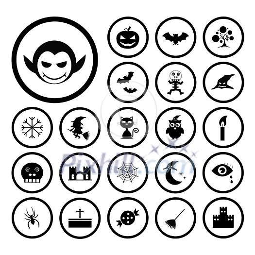 vector halloween icon set on white background vector halloween icon set on white background