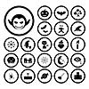 vector halloween icon set on white background 