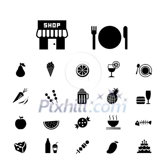 food and drink vector icon set food and drink vector icon set