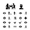 blind man and hospital icon set  