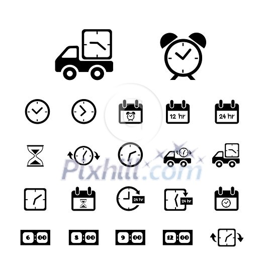 delivery and time vector icons set 