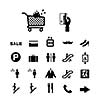 shopping mall vector icons set 