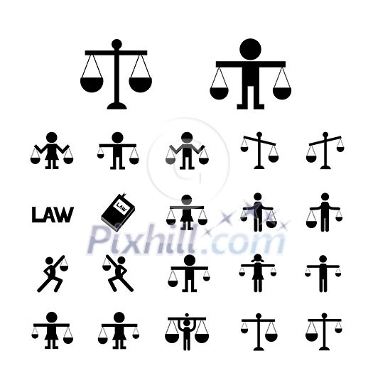 scales justice icon vector set scales justice icon vector set