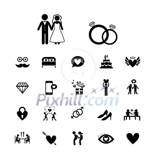 vector icons set for wedding vector icons set for wedding