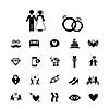 vector icons set for wedding  