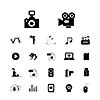 movie and media vector icon set  