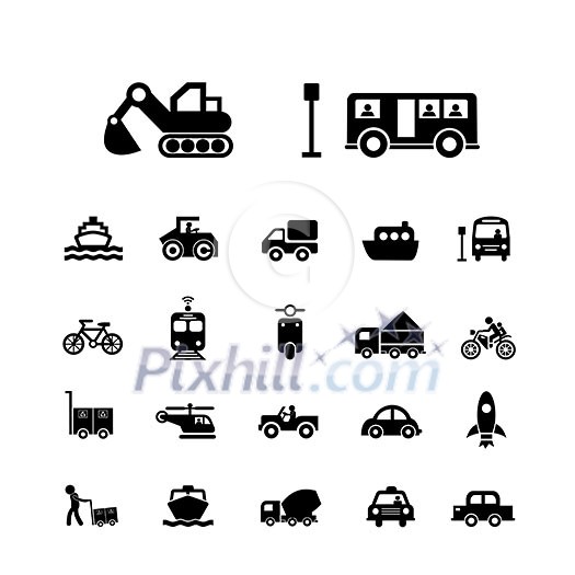 vector basic icon for transport 