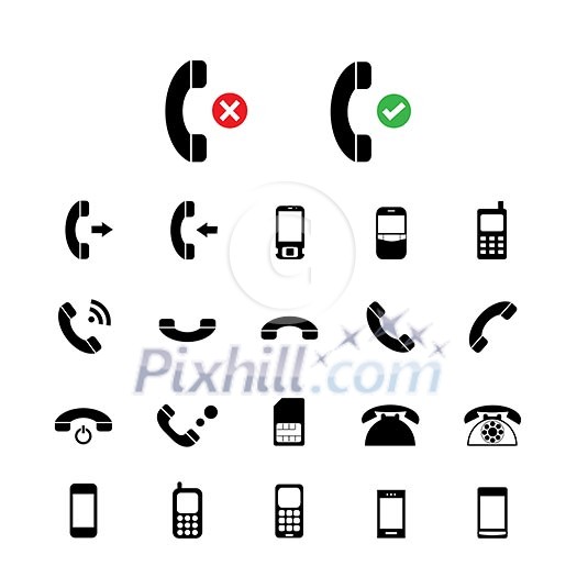 vector basic  phone icon set  