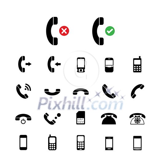 vector basic phone icon set vector basic phone icon set