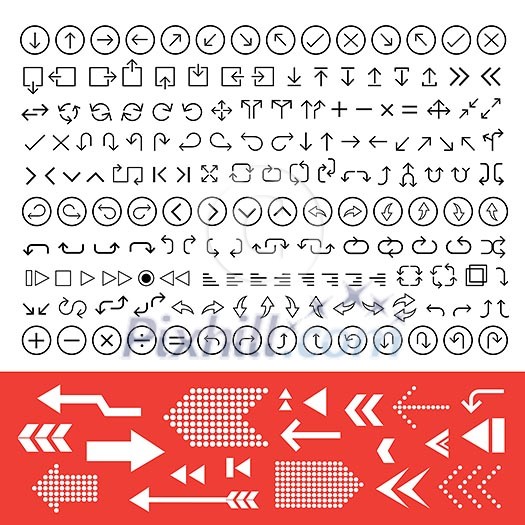 thin line arrow icons set thin line arrow icons set