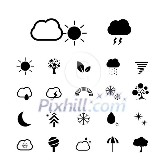 vector basic icon set for weather  