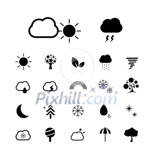 vector basic icon set for weather vector basic icon set for weather