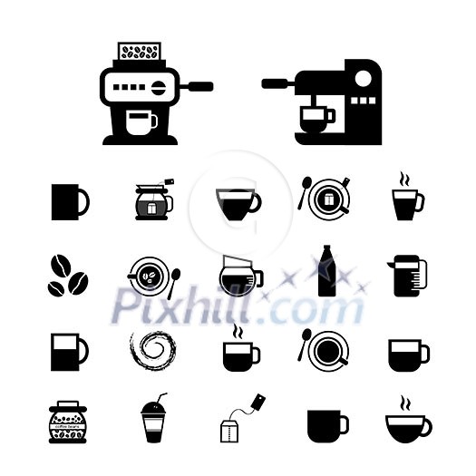 cup and coffee vector icon set cup and coffee vector icon set