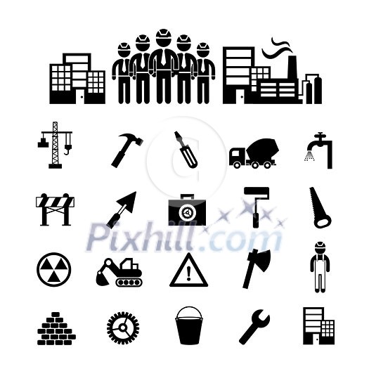 construction team vector icon set construction team vector icon set