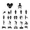 vector basic icon set for human life  