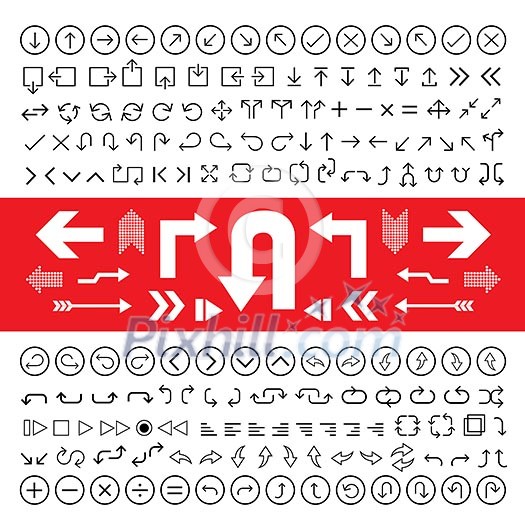 thin line arrow icons set thin line arrow icons set
