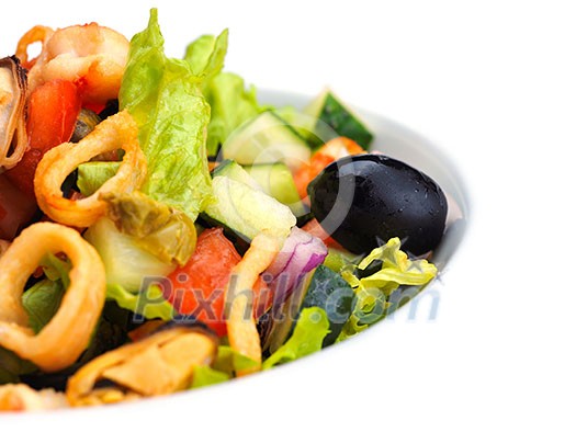 fresh organic eco vegetable salad,close-up isolated on white fresh organic eco vegetable salad,close-up isolated on white