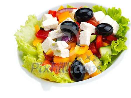 fresh organic eco vegetable salad,close-up isolated on white fresh organic eco vegetable salad,close-up isolated on white