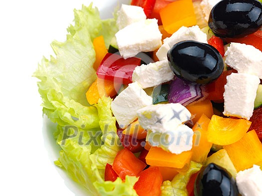 fresh organic eco vegetable salad,close-up isolated on white fresh organic eco vegetable salad,close-up isolated on white
