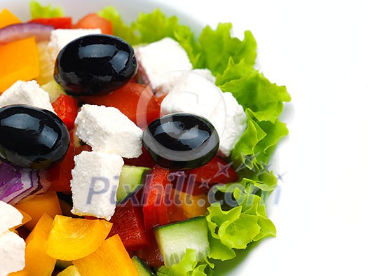 fresh organic eco vegetable salad,close-up isolated on white fresh organic eco vegetable salad,close-up isolated on white