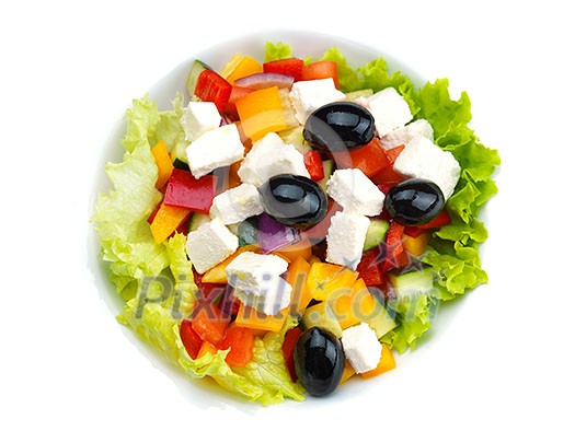 fresh organic eco vegetable salad,close-up isolated on white fresh organic eco vegetable salad,close-up isolated on white