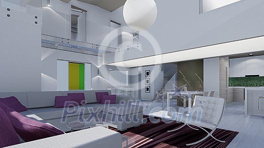 3d design of modern home appartment indoor