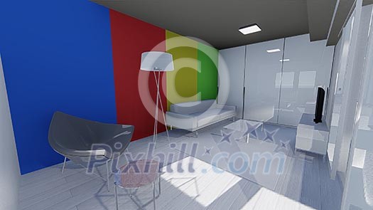 3d design of modern home appartment indoor