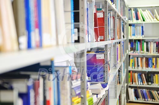 book and magazines in modern library at university