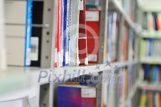 book and magazines in modern library at university