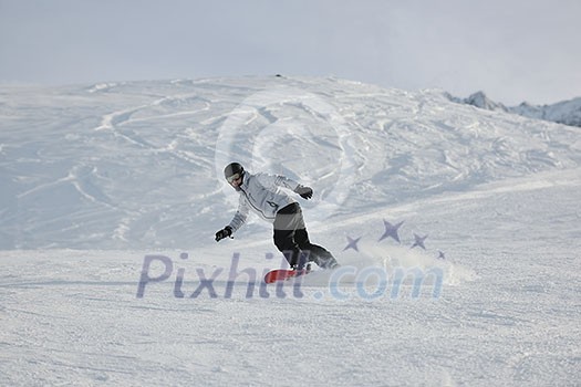 young athlete man have fun during skiing sport on hi mountain slopes at winter seasson and sunny day young athlete man have fun during skiing sport on hi mountain slopes at winter seasson and sunny day