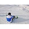 extreme freestyle ski jump with young man at mountain in snow park at winter season