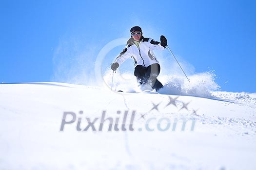 winter woman  ski  sport  fun  travel  snow 