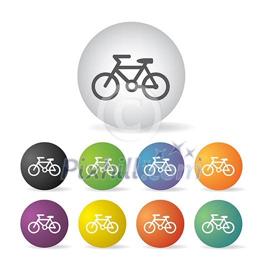 vector bicycle button icon set vector bicycle button icon set