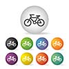 vector bicycle button icon set   
