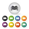 vector book  button icon set  