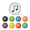 vector music button icon set  