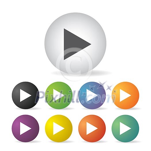 vector play button icon set vector play button icon set