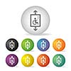 lift for disabled  button icon set  