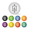 lift for disabled  button icon set  