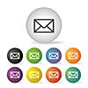 envelope mail  button icon set 